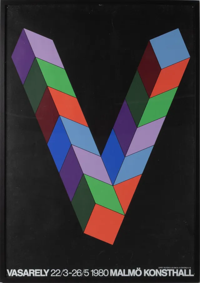 VICTOR VASARELY. Affisch, Malmö Konsthall 1980.
