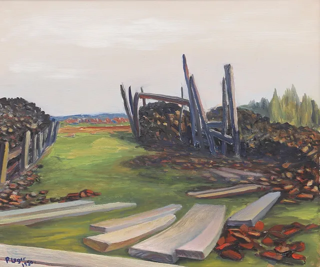 PAUL LAGER. Landskap, olja på du, signerad, daterad 1950.