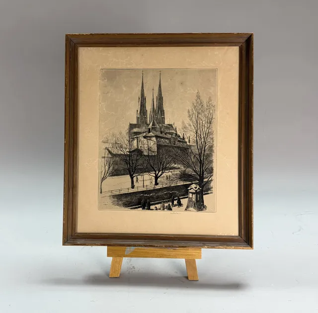ERIC NORDLÖW. ETSNING - "Uppsala domkyrka".