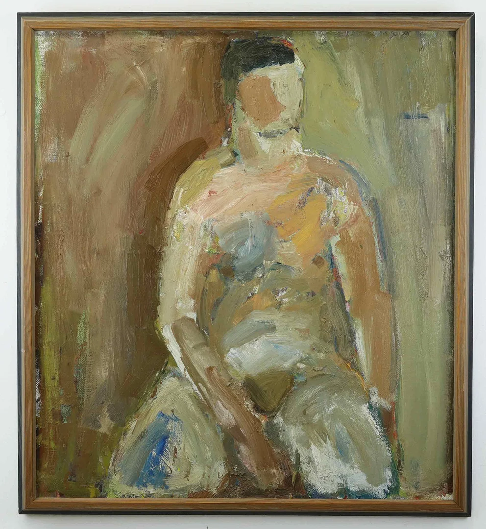 HANS WIGERT. olja på duk, "Studie, konstakademien 1960-1963", signerad och daterad á tergo. — Paintings — Hälsinglands Auktionsverk