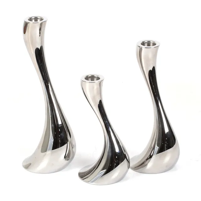 CONSTANTIN WORTMANN. Ljusstakar, 3 st, "Cobra", Georg Jensen.