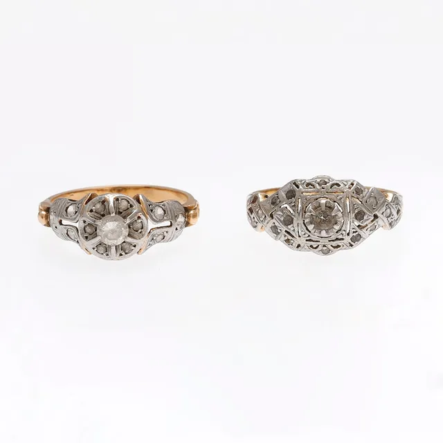Two gemstones rings, first third of the 20th Century.