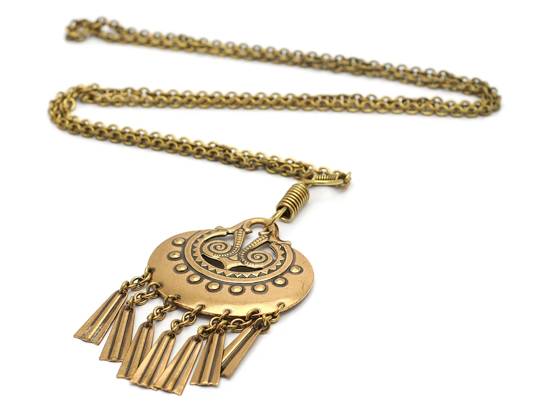 KALEVALA KURU, collier, brons, design Germund Paaer, Finland, kedja 78 cm, vikt 45,9 g. — Smycken/Collier — Kaplans