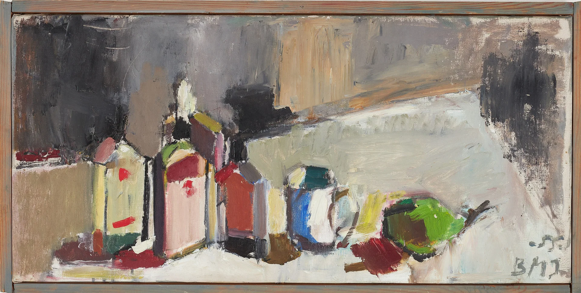 BRITTMARI JACOBSSON (1918-1992). Stilleben, olja på duk, monogramsignerad samt daterad 1955. — Paintings — Stockholms Auktionsverk Sickla