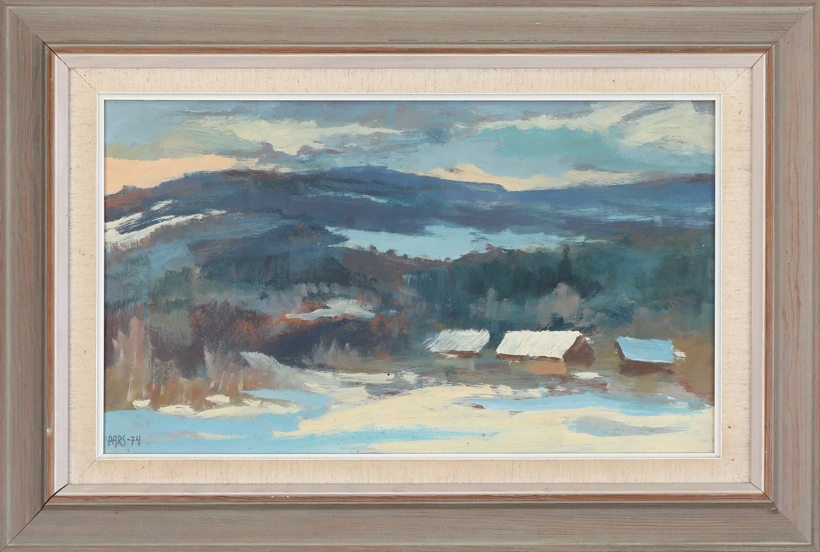 FOLKE PARS. olja på pannå, signerad samt daterad -74. — Paintings — Södermanlands Auktionsverk
