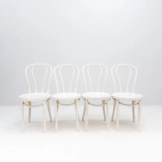 GILLIS LUNDGREN. STOLAR "Öglan" 4 st, IKEA, bemålat trä.