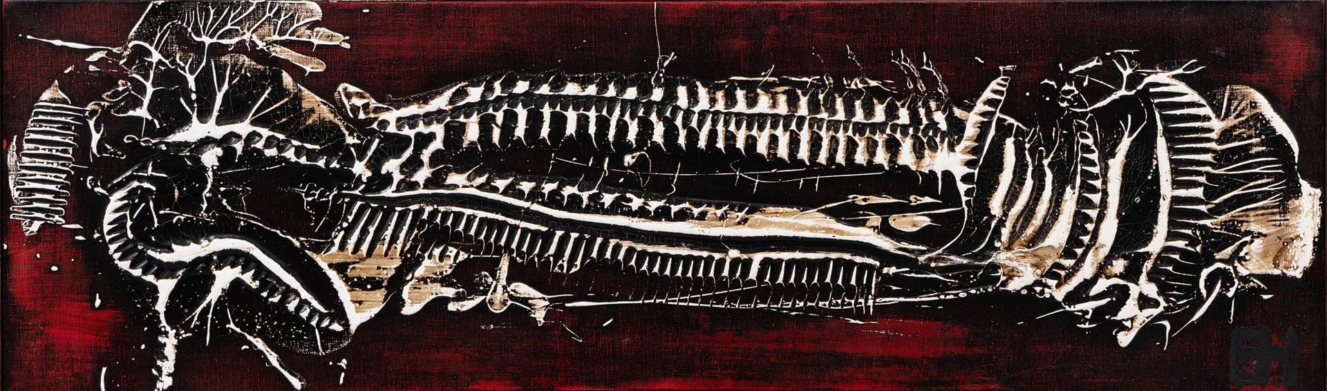 ERIC HANSEN (FÖDD 1930). "Fossil drömsaga", olja på duk, monogramsignerad. — Paintings — Garpenhus Auktioner