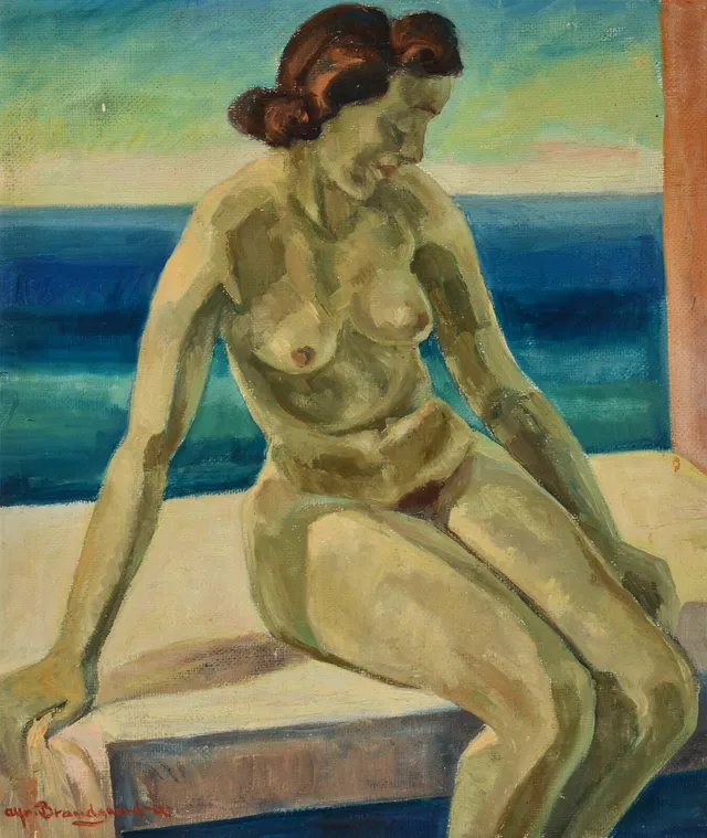 Alfred Brændgaard-Andersen. Studie af nøgen kvinde
