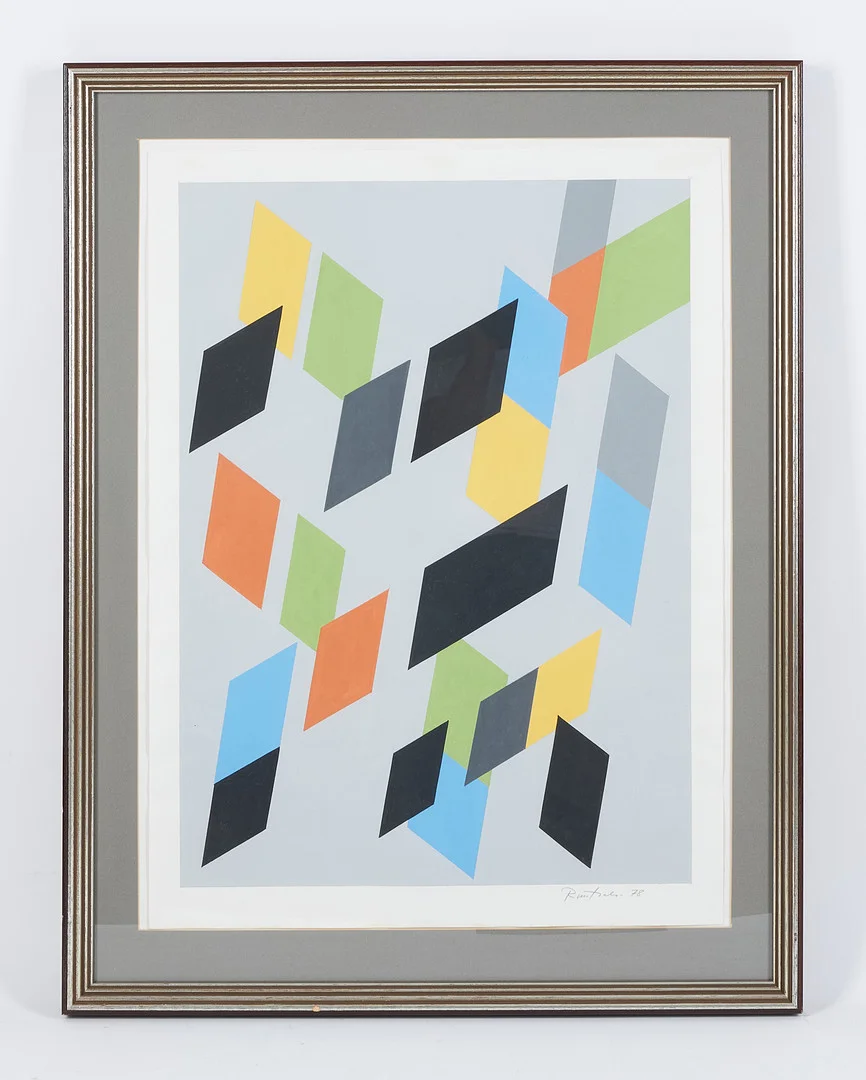 EINO RUUTSALO. "Diagonal rumslig framställning", signerad samt daterad -78, gouache. — Paintings — Stockholms Auktionsverk Helsinki