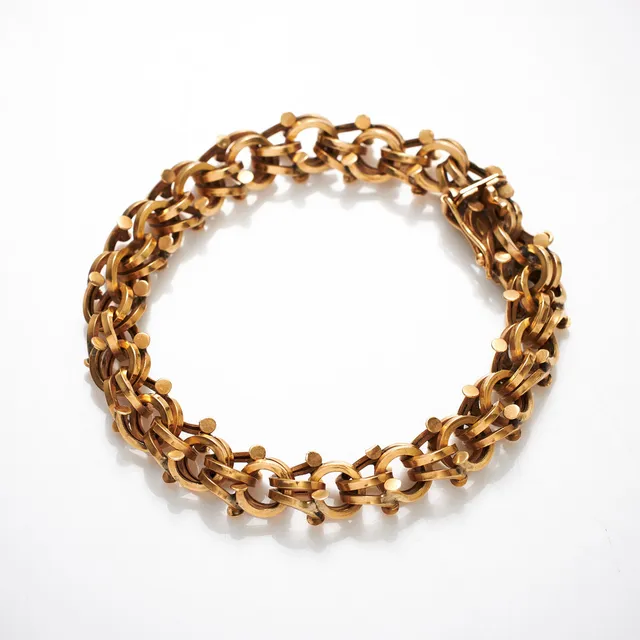 ARMBAND, 18 k guld, fantasilänk.