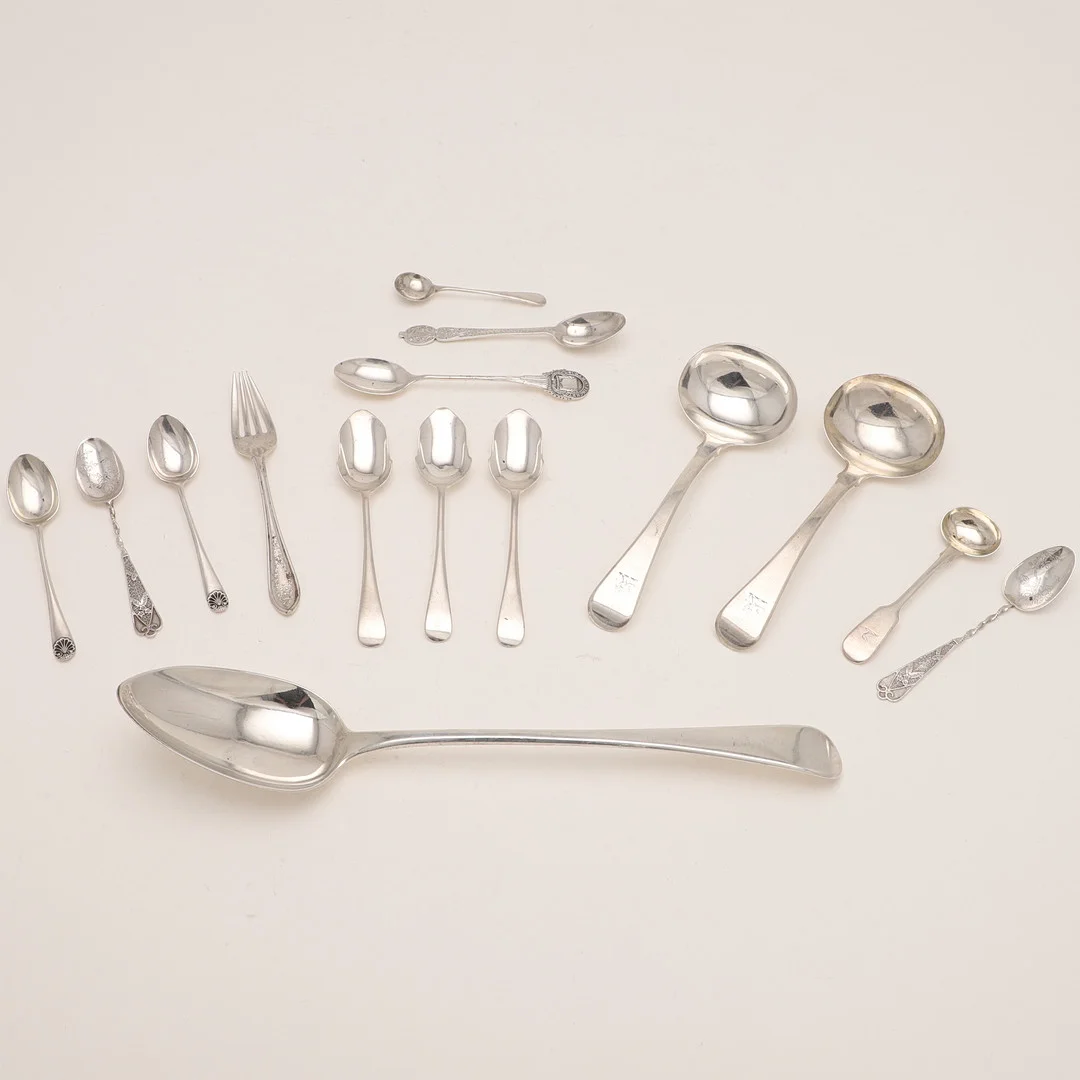 A GEORGE III SERVING SPOON. — Silver — Lawrences Auctioneers