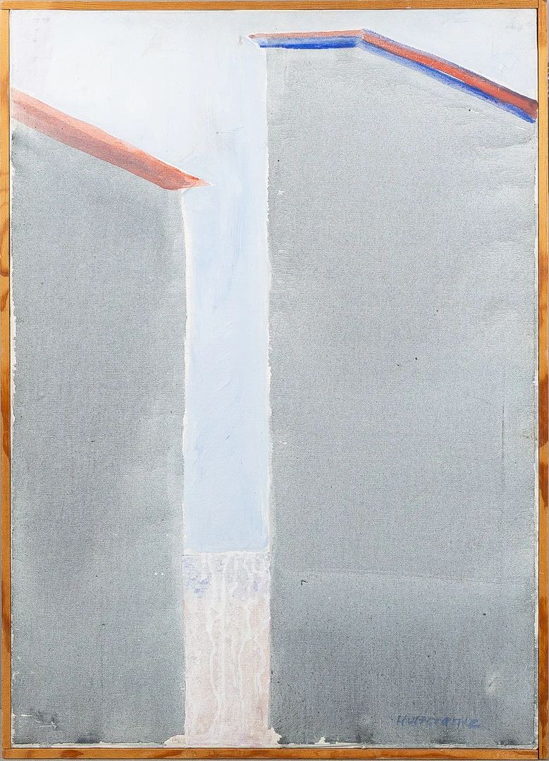 TORE HULTCRANTZ (1923-1998). "Två hus vid stranden", olja på duk. — Paintings — Stockholms Auktionsverk Helsingborg
