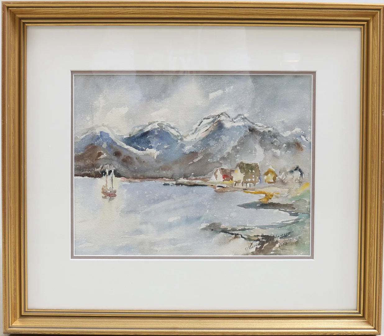 HANS ABRAHAMSSON. Fjällandskap, akvarell, signerad och daterad 1963. — Paintings — Gomér & Andersson Nyköping