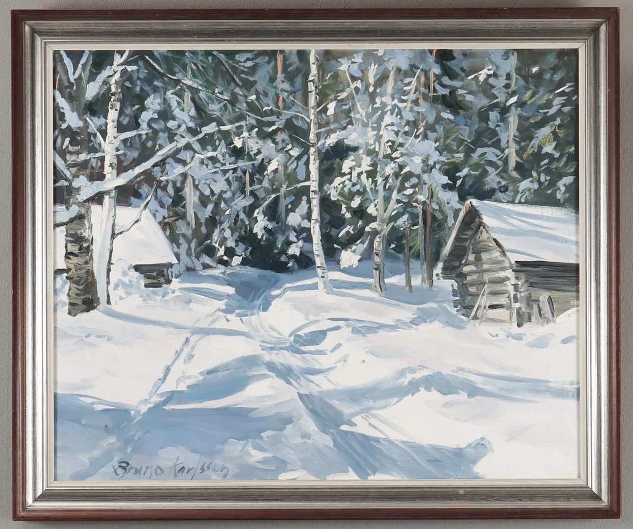 BRUNO KARLSSON. Vinterlandskap. — Paintings — Karlstad Hammarö Auktionsverk