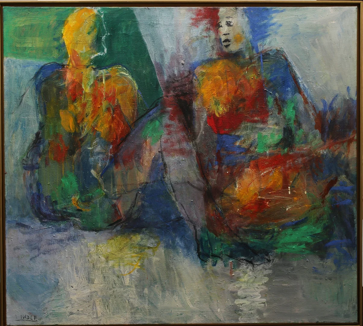JAN WOLF. Akryl på duk, "Paris Dance II" signerad J Wolf. — Paintings — Limhamns Auktionsbyrå
