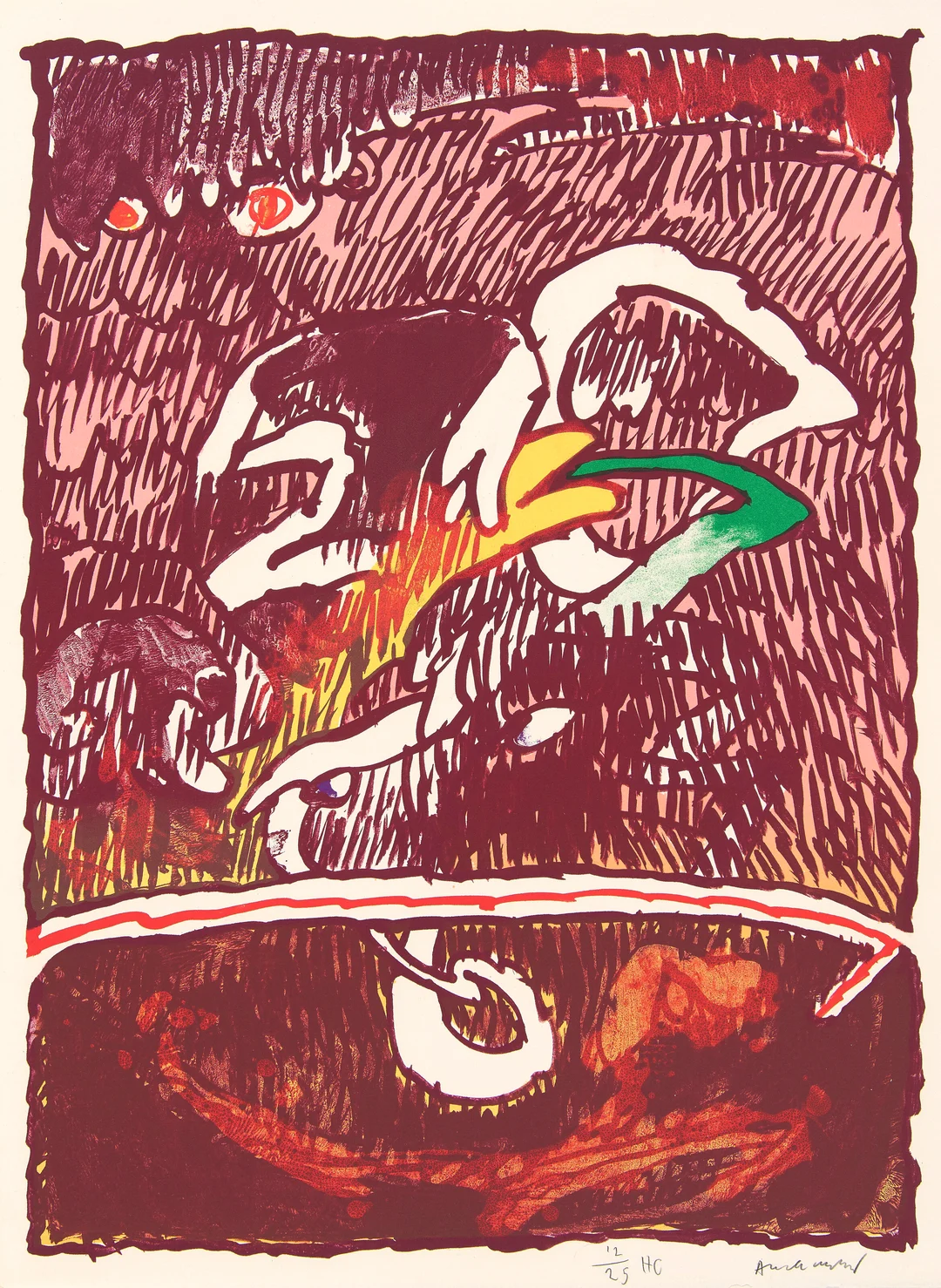 Alechinsky, Pierre — Fra serien "Flying Objects" 1977 — Kunst/Grafikk — Blomqvist