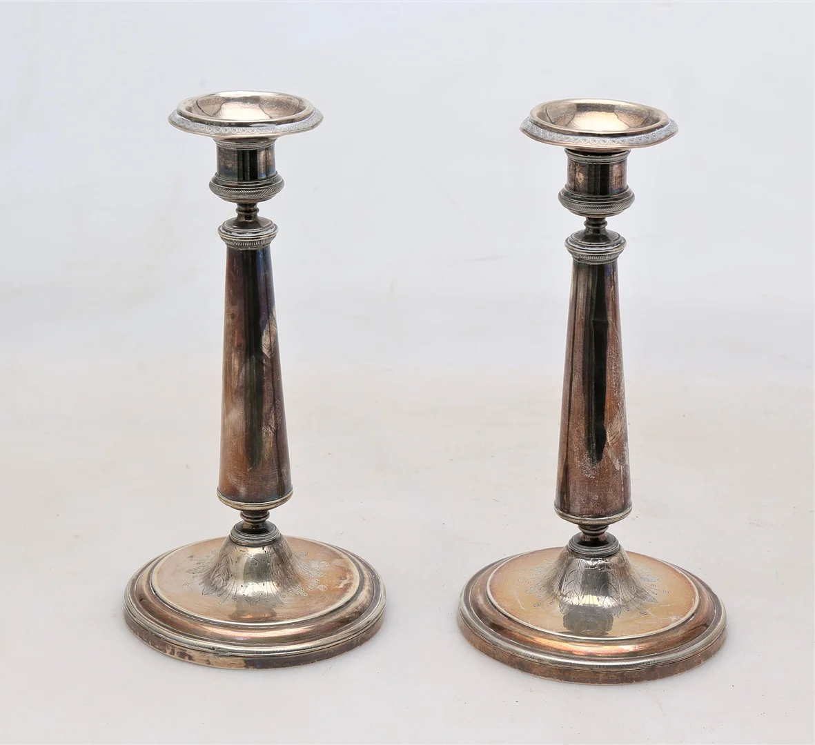 Pair of Ferdinand silver candlesticks from Barcelona, first third of the 19th Century. — Silver — Balclis