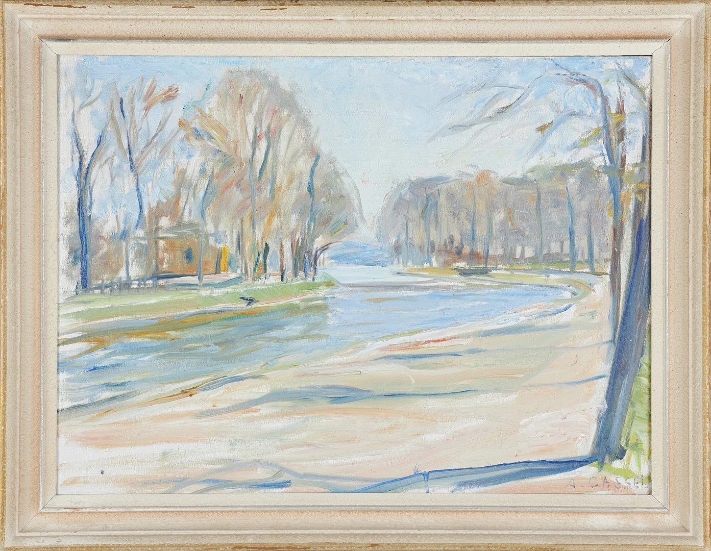 ARNE CASSEL. Flod mot bergsfond, olja på duk, signera A Cassel. — Paintings — Stockholms Auktionsverk Sickla