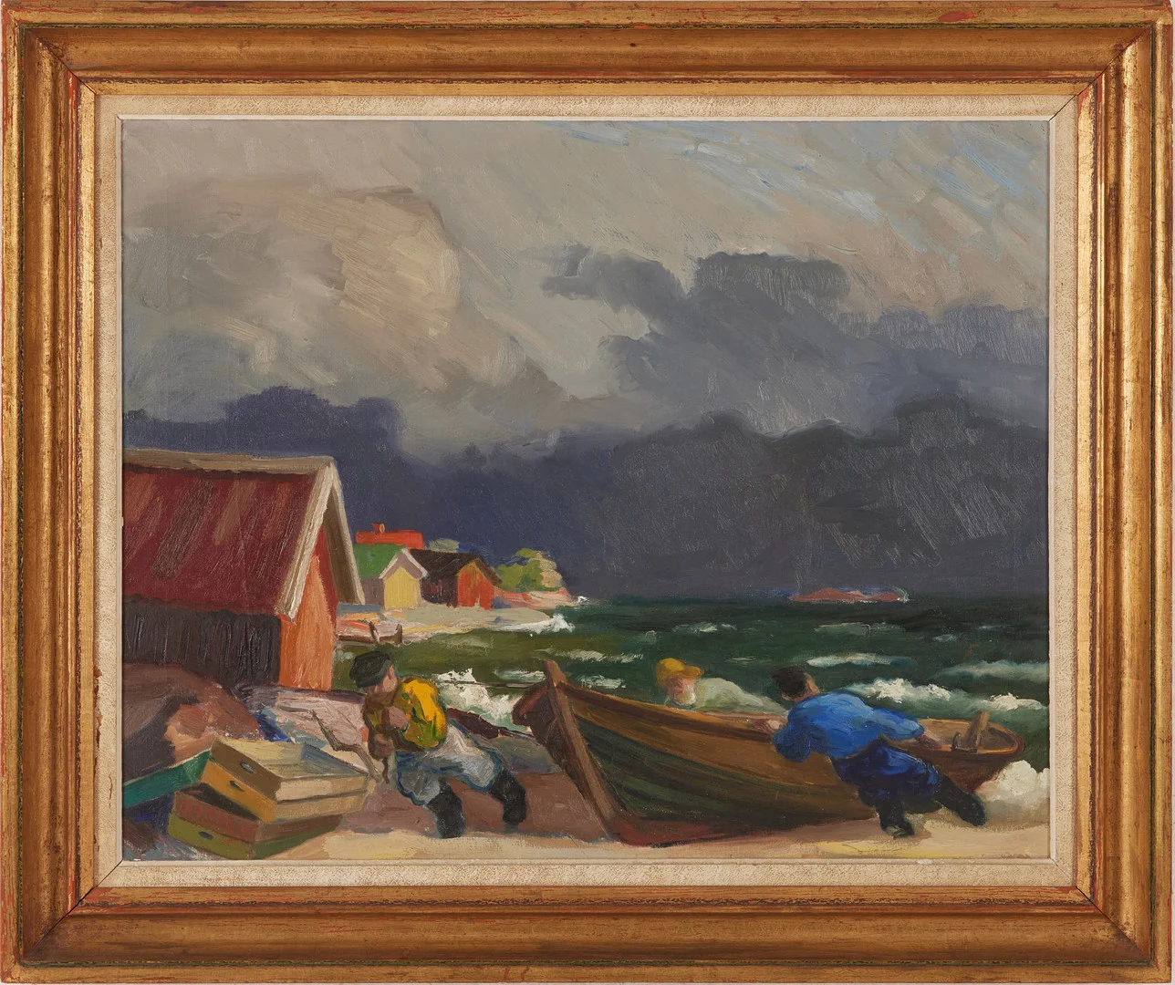 ODDMAR BJÖRKLUND (1907-1997). Nalkande storm, olja på duk, signerad samt daterat 1945. — Paintings — Stockholms Auktionsverk Magasin 5