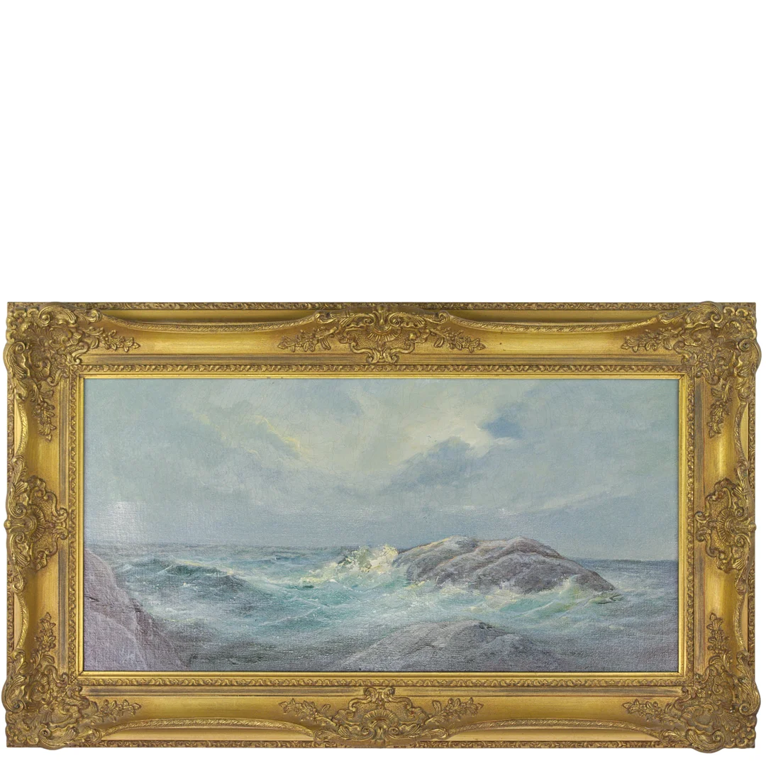 GÖSTA HILDING. Olja på duk, "Koön, Bohuslän", signerad à tergo. — Paintings — Höganäs Auktionsverk