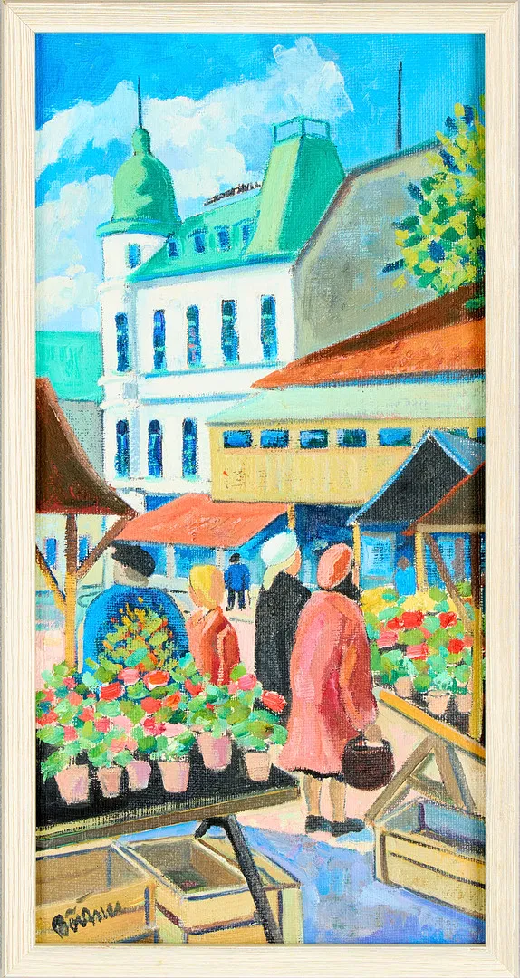 GUSTAF BÖRTNER. Stadsscen.