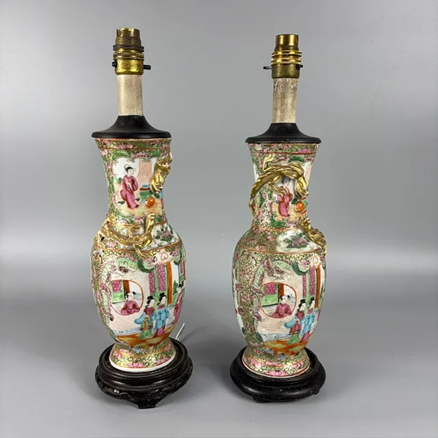 PAIR CHINESE VASES (2).