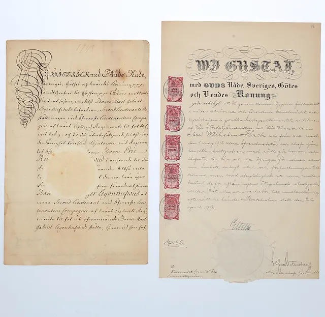 OFFICERSFULLMAKTER, 2 st, 1700- och 1900-tal.
