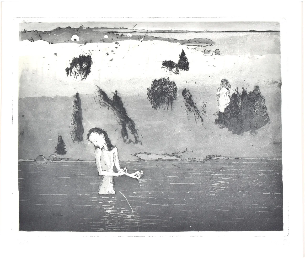OUTI HEISKANEN. etsning och akvatint, "Gitarrspelaren". — Engravings & Prints — Halmstads Auktionskammare