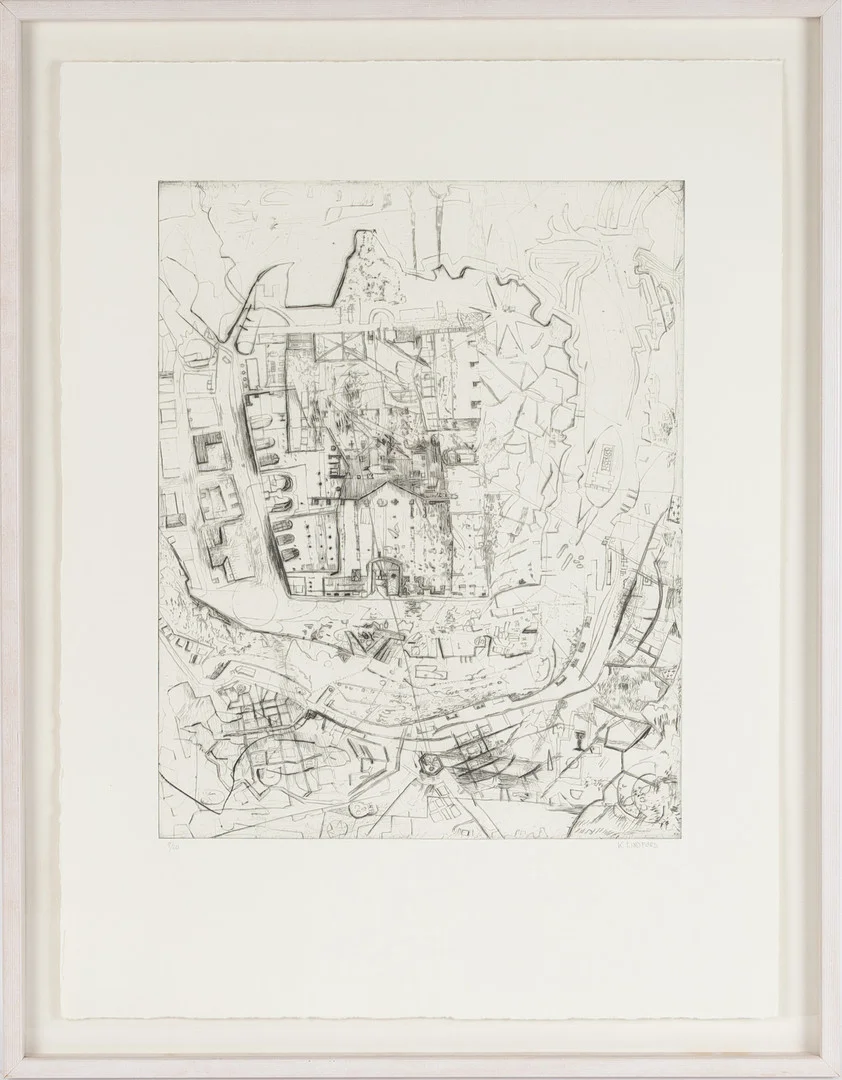 KENT LINDFORS (FÖDD 1938). Komposition, litografi. — Engravings & Prints — Stockholms Auktionsverk Helsingborg
