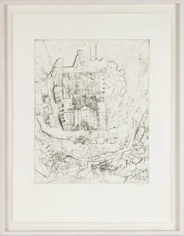 KENT LINDFORS (FÖDD 1938). Komposition, litografi.