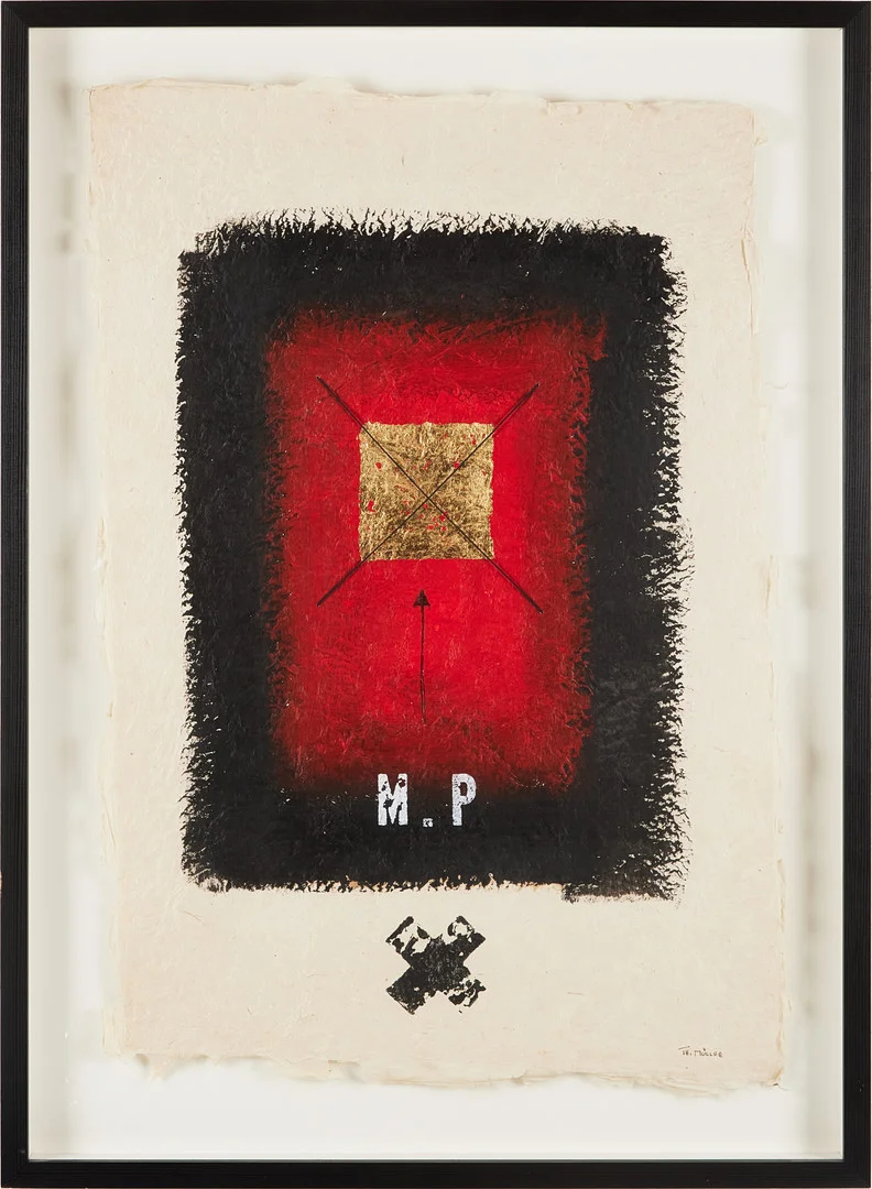 THOMAS MÜLLER. Komposition, blandteknik, signerad Th. Müller. — Paintings — Stockholms Auktionsverk Magasin 5