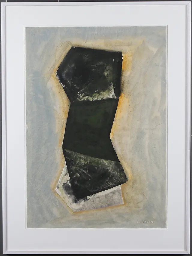 ANDERS LIDÉN. Grafisk komposition, gouache, signerad.