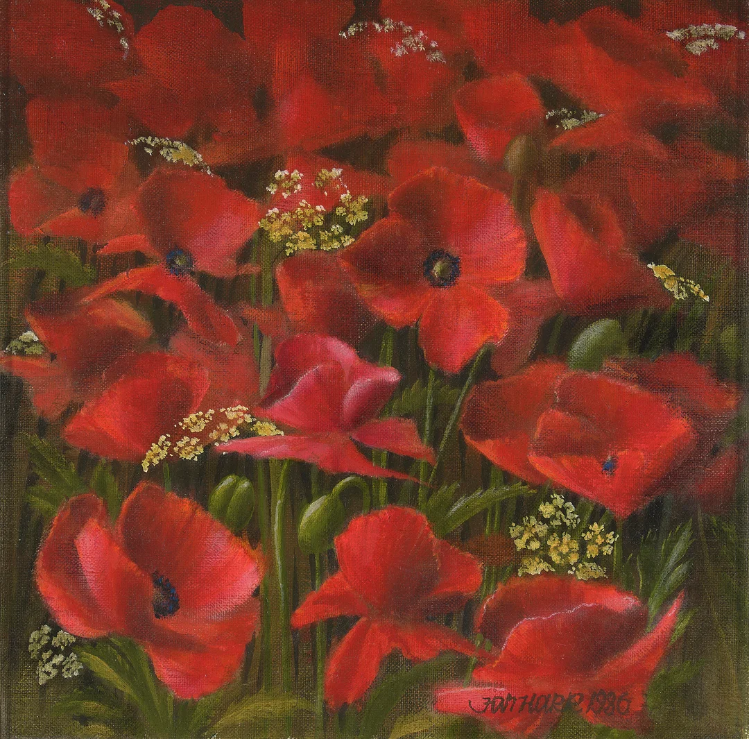 Harr, Jan — Røde valmuer, 1986 — Kunst/Maleri — Blomqvist
