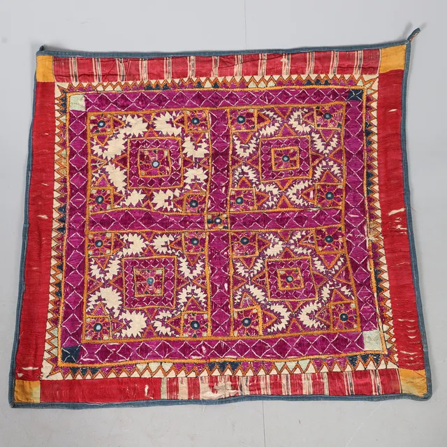 A PANEL OF INDIAN EMBROIDERY.