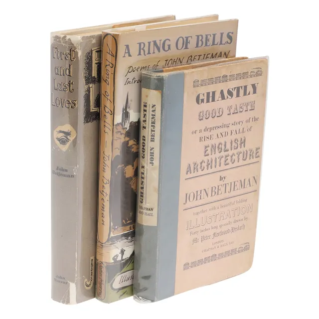 JOHN BETJEMAN. Ghastly Good Taste, 1933; First and Last Loves, 1952; A Ring of Bells, 1962 (3).