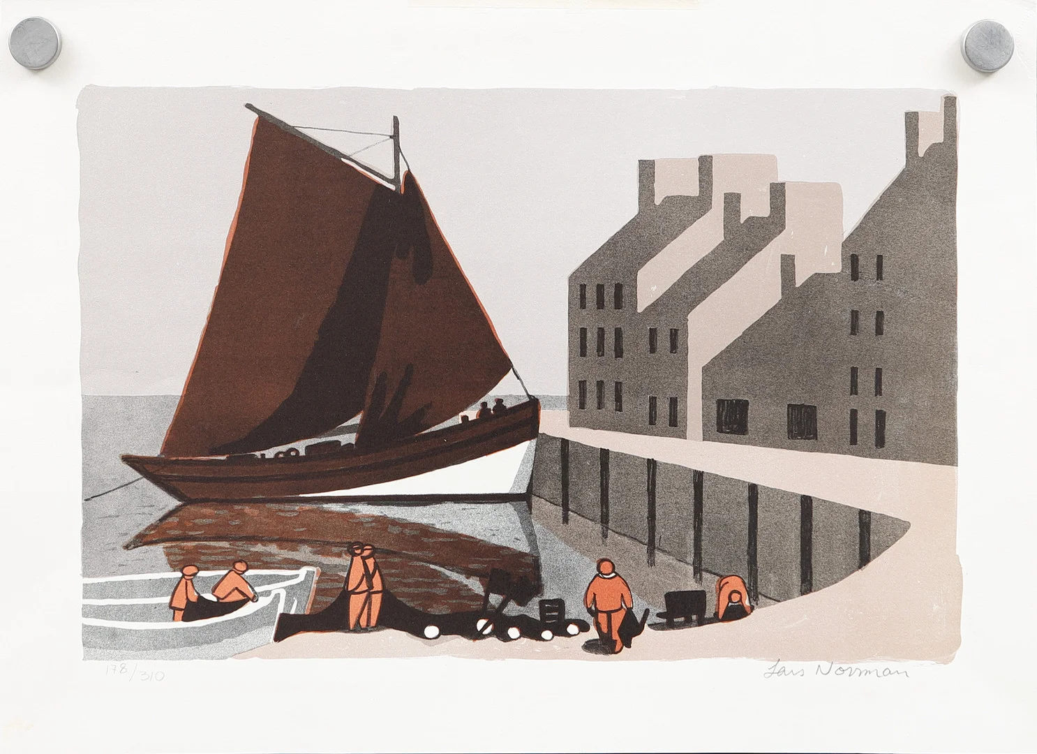 LARS NORRMAN. Färglitografier, 2 st, signerade och numrerade 81/310, 178/310. — Engravings & Prints — Göteborgs Auktionsverk