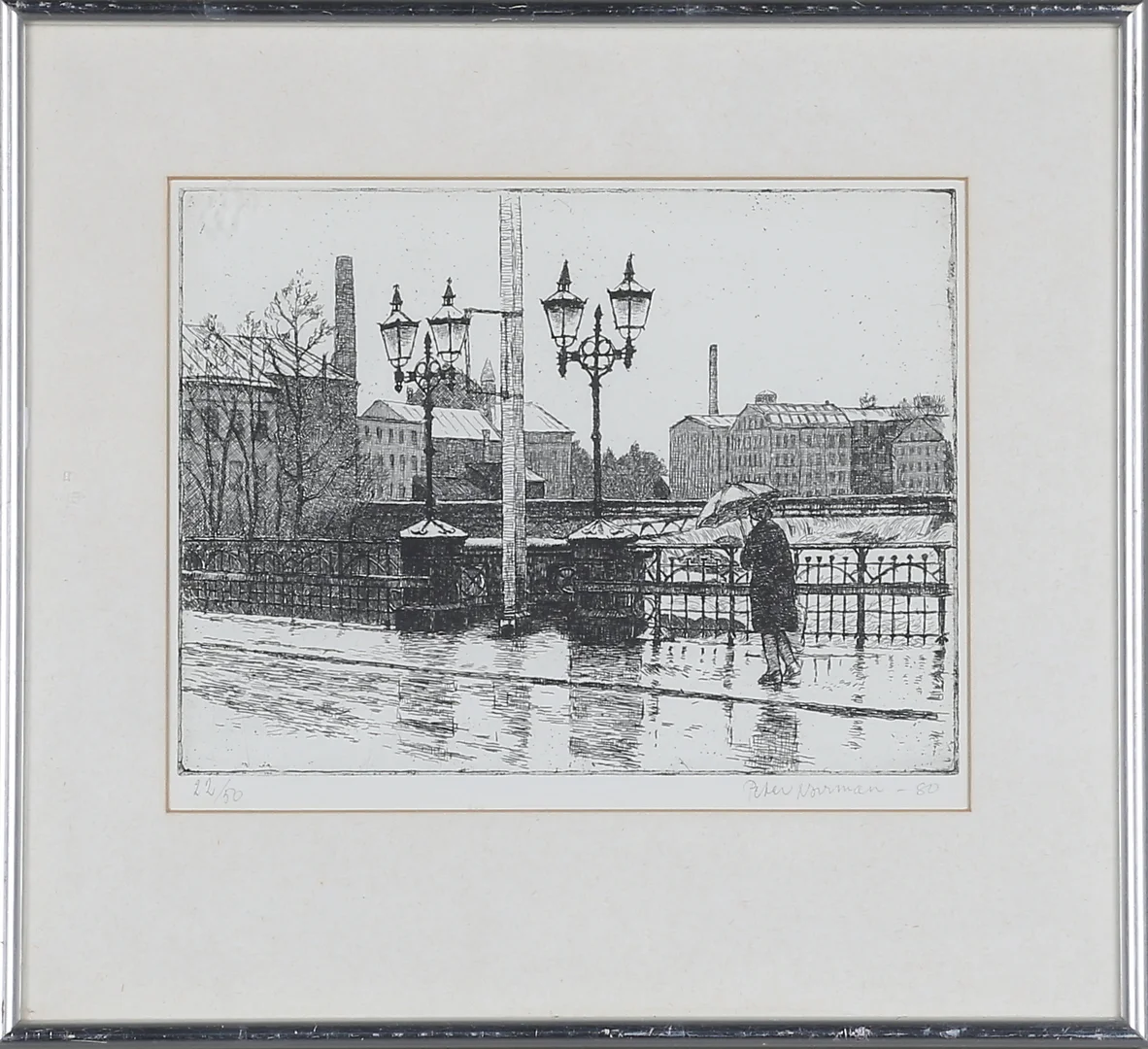 PETER NORRMAN. etsning, signerad, daterad -80 och numrerad 22/50. — Engravings & Prints — Gomér & Andersson Norrköping