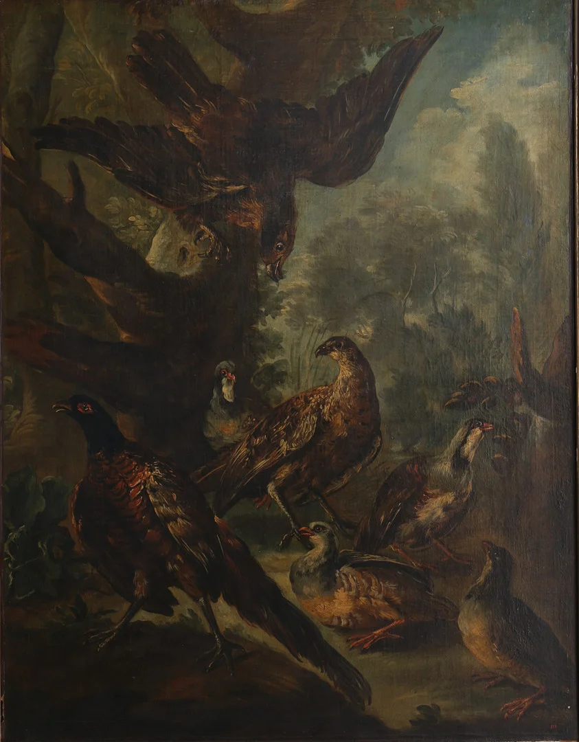 PROBABLY FLEMISH SCHOOL, 17TH CENTURY. FOLLOWER OF JAN WEENIX. Birds in a landscape. — Paintings — Balclis