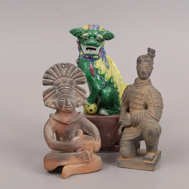 FIGURINER, 3 delar, keramik, porslin.
