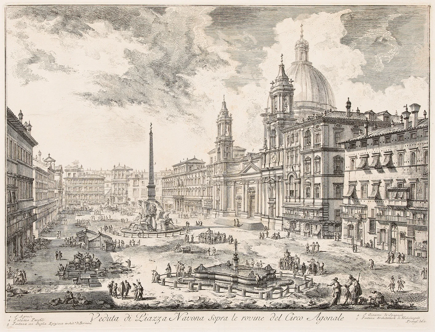 GIOVANNI BATTISTA PIRANESI. "Veduta di Piazza Navona sopra le rovine del Circo Agonale". — Engravings & Prints — Stockholms Auktionsverk Fine Art