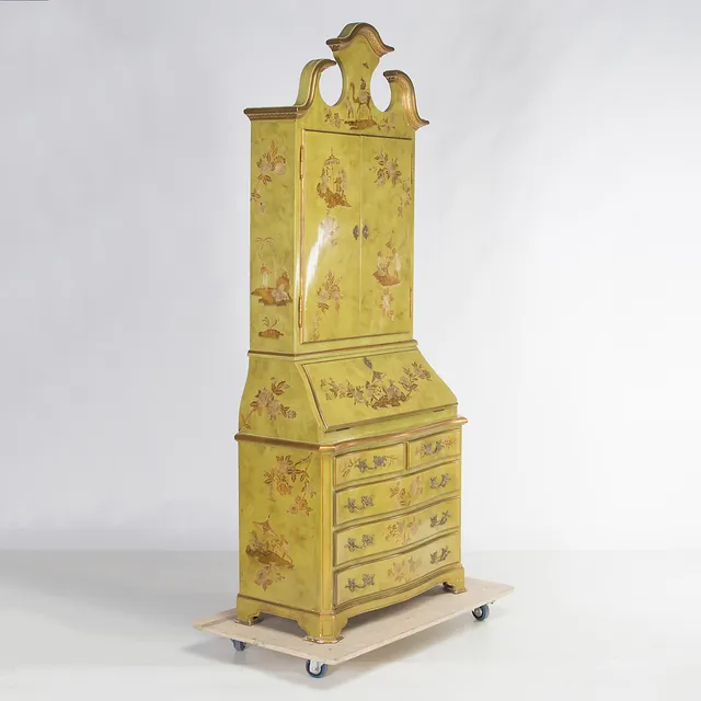 Pierre Lottier style cabinet in painted and gilt wood, mid 20th Century.