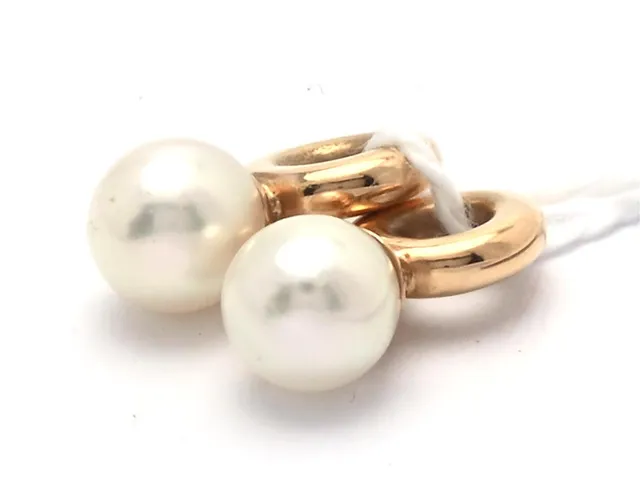 Hängen ett par 18K 2,7g för örhängen med pärlor Øca 5,9mm