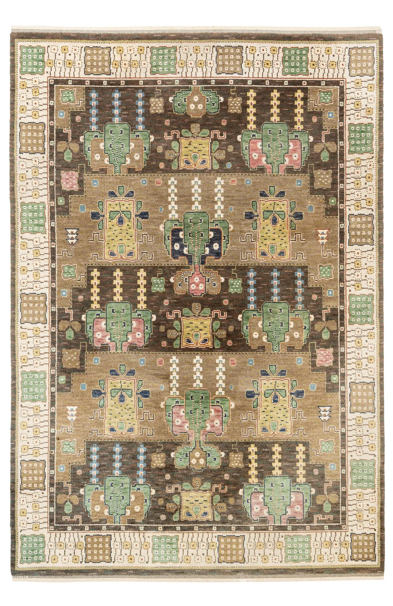 Märta Måås-Fjetterström, matta, "Örtagården", flossa, ca 324 x 224 cm, signerad AB MMF. — Bukowskis