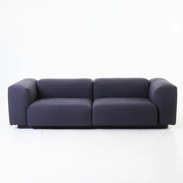 JASPER MORRISON. Soffa, "Soft", 2 sits, modulsoffa, mörkgrått tyg, Vitra.