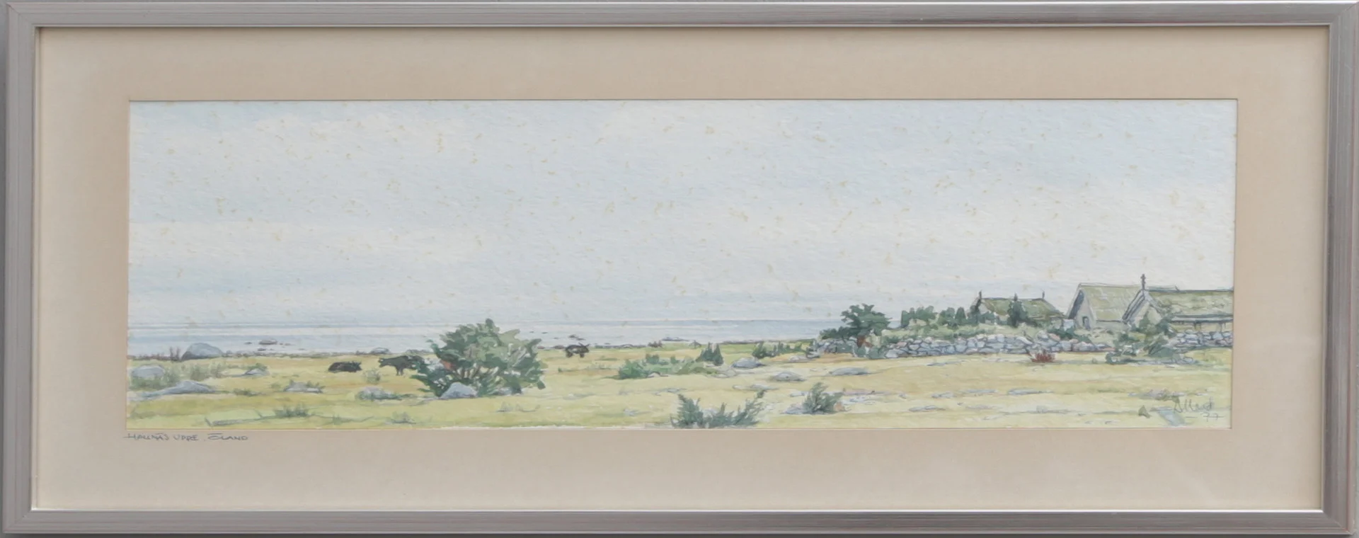 OIDENTIFIERAD KONSTNÄR. AKVARELL på papper, Hallnäs, Öland, signerad Allard, 1977. — Paintings — Kalmar Auktionsverk