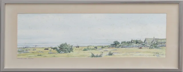 OIDENTIFIERAD KONSTNÄR. AKVARELL på papper, Hallnäs, Öland, signerad Allard, 1977.