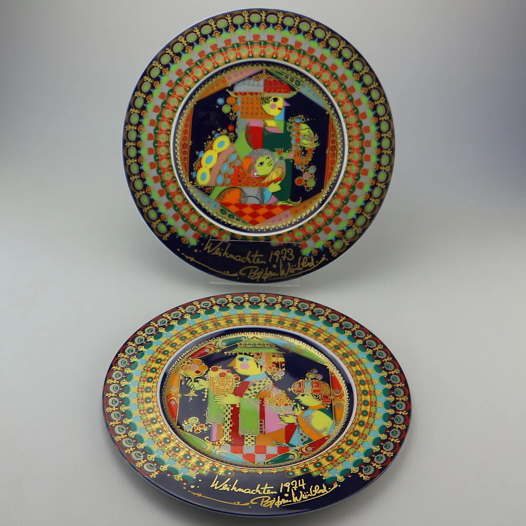 BJÖRN WIINBLAD. ROSENTHAL WEIHNACHTSTELLER 1973,74. — European — Kunst- und Auktionshaus Kleinhenz