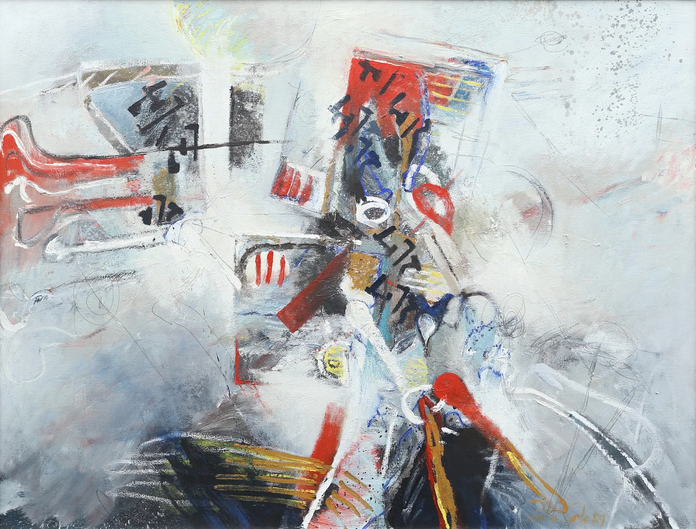 PONTUS CARLE (SVERIGE, FÖDD 1955). "Manuskript", olja på duk, signerad. — Paintings — Garpenhus Auktioner
