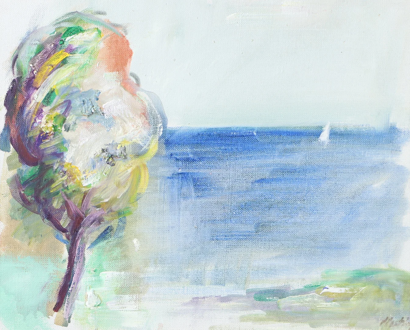 KJELL HÖGSTRÖM. "Strandhagen Arild", olja på duk, signerad Högström. — Paintings — Helsingborgs Auktionskammare