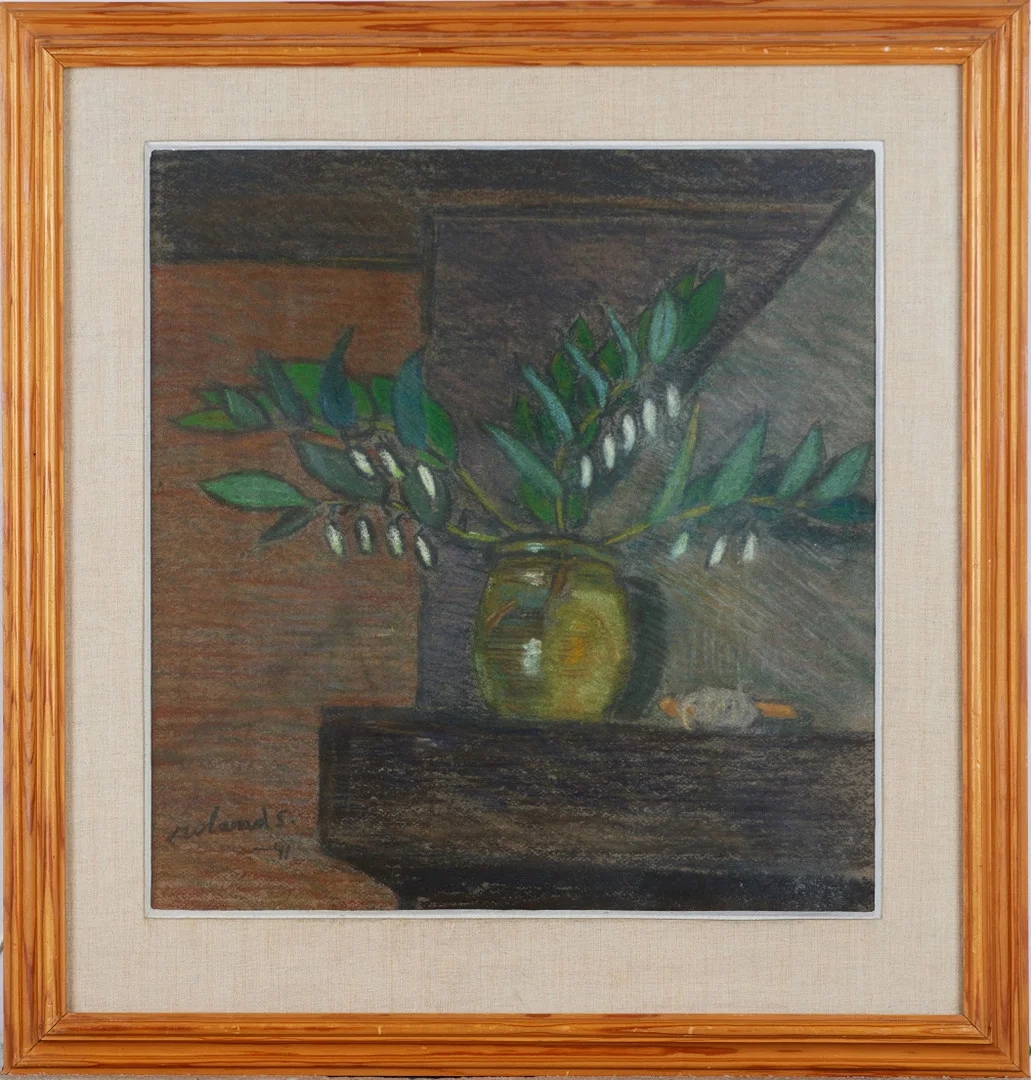 ROLAND SVENSSON. Blomsterstilleben, pastell, signerad och daterad Roland S -41. — Paintings — Stockholms Auktionsverk Magasin 5